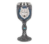 Nemesis Now Gobelet Loup fantôme 19,5 cm Bleu, Résine avec Insert en Acier Inoxydable, Taille Unique