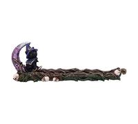 Nemesis Now Grimalkin Brûleur d'encens Motif Chat Noir et Croissant de Lune 29 cm