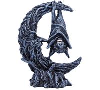 Nemesis Now Nightwing Moon - Figurine Chauve-Souris sur Croissant de Lune de 13 cm, Peinte à la Main, en résine Noire Mate, Lune et Base texturées, Objet de Collection avec Coffret Cadeau