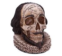 Nemesis Now Shakespeare's Legacy Figurine de crâne de Shakespeare inspirée de William Shakespeare moulée dans la Meilleure résine Peinte à la Main 16 cm