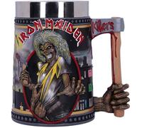 Nemesis Now - Chope à Bière Iron Maiden - Cadeau pour Fan et Passionné - Qualité Supérieure - Rouge et Argenté - 22,5 CM - Fabriqué en Résine - sous Licence Officiel