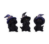 Nemesis Now Three Wise Familiars Figurine de Chats Noirs See No Hear No Speak No Evil 9,2 cm