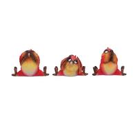 Nemesis Now Three Wise See No Evil Hear No Evil Speak No Evil Figurines, adorables Objets de Collection en résine Peints à la Main et Cadeau - Oiseaux