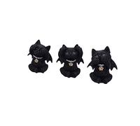 Nemesis Now Trois Figurines de Chat Vampire Magiques, 9 cm, Noir, Motif Chats Vampires, sorcière, décoration d'halloween, coulées en résine Fine, peintes à la Main