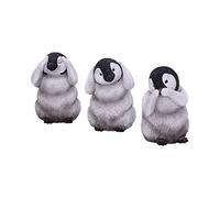 Nemesis Now U4921R0 See No, Hear No, Speak No Evil Figurine de Pingouin Empereur Gris Taille Unique