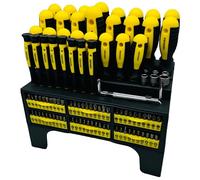 Nemura Coffret tournevis Et Embouts Magnétiques - 23 Tournevis, 8 de Precision, 1 Poignée, 6 Douilles et 60 Embouts - Chrome Vanadium - Support Rangement - Qualité Professionnelle - Marque Française