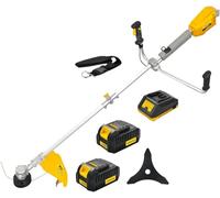 Nemura Débroussailleuse Batterie 40V - L: 43cm + Fil + Lame + 2 Batteries 4Ah et Chargeur Rapide - Outillage Jardin de qualité - Marque Française