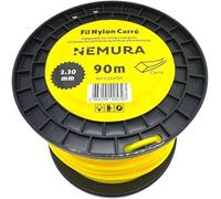 Nemura Fil Débroussailleuse Carré Ø: 3,30mm, L: 90m - Compatible avec d'autres Marques - Haute durabilité - Qualité Professionnelle - Marque Française