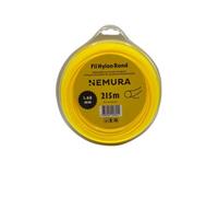 Nemura Fil Débroussailleuse Rond Ø: 1,60mm, L: 215m - Compatible avec d'autres marques - Haute durabilité - Qualité professionnelle - Marque Française