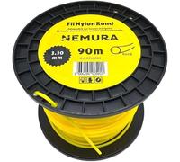 Nemura Fil Débroussailleuse Rond Ø: 3,30mm, L: 90m - Compatible avec d'autres marques - Haute durabilité - Qualité professionnelle - Marque Française