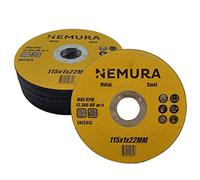 Nemura Lot de 25 Disques à Tronçonner 115 mm - Outils de Coupe pour Métal 115 x 2 x 22,2 mm - pour Professionnel et Bricoleur - Matériau Robuste et Durable - Marque Française