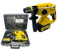 Nemura Marteau Perforateur Électrique Sans Fil 20V - 3en1 Perçage, Perçage au Marteau et Ciselage - avec Accessoires : 1 Malette + 2 Batteries 4Ah Li-Ion + 1 Chargeur - Marque Française
