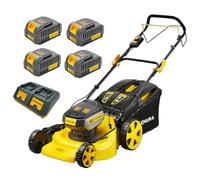 Nemura Tondeuse Autotractée à Batterie 80 V (2x40V) - Coupe 46 cm - Jusqu'à 1000 m2 - Fonction Mulching - Livrée avec 4 Batteries 4Ah et Double Chargeur - Marque Française