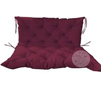 NENIUX Coussin de banc de jardin très épais avec dossier, antidérapant et imperméable, pour terrasse, porche, pelouse - 100 x 100 x 10 cm, rouge foncé