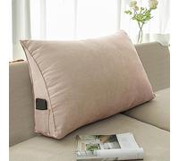 NENIUX Coussin de dossier triangulaire pour tête de lit, coussin de lecture, coussin cale, coussin de soutien lombaire - Pour canapé, bureau, tatami, 80 x 50 x 20 cm, beige