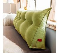 NENIUX Coussin triangulaire pour tête de lit, soutien lombaire, coussin de soutien lombaire pour lit de jour, coussin de lecture pour canapé tatami avec housse lavable, 120 x 50 x 20 cm, vert