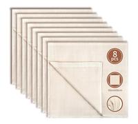 Nenull 8 Pièces Etamine Alimentaire 50x50cm Cheese Cloth Mousseline Lavable Réutilisable Coton Lin Écru Étamine pour Confiture Filtrer Fromage Beurre Jus Lait de Noix
