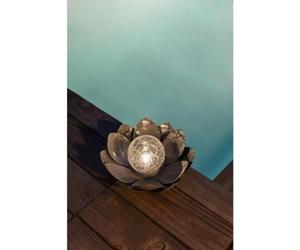Nénuphar Solaire GALIX, 25 cm, 7 Lumens, 8 Heures d'Éclairage, Métal et Verre