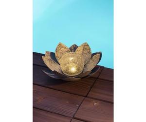 Nénuphar Solaire GALIX Boule Craquelée, 7 Lumens, 8 Heures d'Éclairage, 22 x 9,4 cm, Marron et Gris