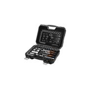 NEO TOOLS Jeu d'outils à cliquet ouvert ouille, embouts, équipement 1/4" et 3/8" 46 pces - Mécanisme à cliquet avec 72 cliquets | Acier CrV