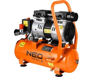 NEO TOOLS 12L Compresseur à air comprimé Compresseur 550 W 8 bars 95 l/min Puissance d'aspiration, sans huile, moteur à induction, silencieux 80 dB, compresseur d'air 8 bars