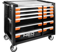 NEO TOOLS Armoire d'établi PRO, 12 tiroirs ; capacité de charge 600 kg ; plateau avec étagères pour tournevis et accessoires ; butoirs d'angle ; poignée latérale ; serrure de tiroir ; verrouillage cen