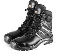 NEO TOOLS Botte de travail haute, classe S3 SRC, cuir polyuréthane, tissu Oxford, passants métalliques, éléments réfléchissants - taille 40