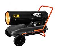 NEO TOOLS Chauffage à huile 30 kW, réservoir 34 l, consommation de carburant 2,8 l/h, débit d'air 750 m3/h, avec roues, fonctionne avec paraffine ou carburant diesel e protection IPX4