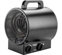 NEO TOOLS Chauffage électrique 2kW industrie, élément chauffant en acier inoxydable, thermostat réglable, protection contre la surchauffe, avec ventilateur, poignée isolée, débit d'air 253 m3/h