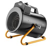 NEO TOOLS Chauffage électrique 5kW, élément chauffant en acier inoxydable, thermostat réglable, protection contre la surchauffe, avec ventilateur, angle de réglage réglable, poignée isolée, IPX4 pour