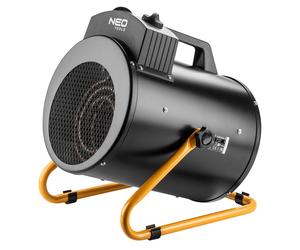 NEO TOOLS Chauffage électrique 5kW, élément chauffant en acier inoxydable, thermostat réglable, protection contre la surchauffe, avec ventilateur, angle de réglage réglable, poignée isolée, IPX4 pour