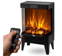 NEO TOOLS Cheminée électrique 2000 W - Chauffage soufflant - Avec | 2 niveaux de chaleur, effet flamme, façade en verre, thermostat, protection contre la surchauffe, protection anti-basculement