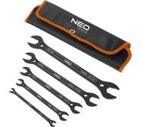 NEO TOOLS ourche professionnelle super plate (5 pièces), 20 tailles (6-27 mm), 4 en 1, acier CrMo