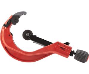 NEO TOOLS Coupe-tubes pour tubes en cuivre, aluminium, plastique, largeur des mâchoires 50-127 mm, 2"-5", mécanisme de réglage de la taille, corps en alliage d'aluminium, 2 galets de guidage