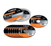 NEO TOOLS Disque à découper le métal 125 x 1,0 x 22,2 mm, 41 A60-R-BF, INOX, 10