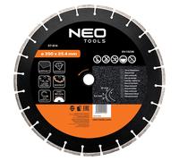 NEO TOOLS : Disque de coupe diamanté, 350 x 25,4 mm, segmenté, soudé au laser