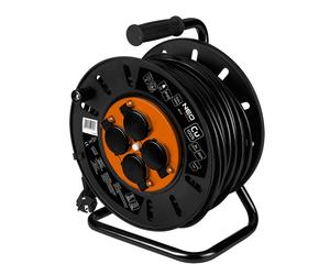 NEO TOOLS Enrouleur de câble - 4 prises - 230 V - IP20 noir - Enrouleur de câble/câble avec 4 prises - Puissance : 3200 W 3 x 1,5 mm 30 m