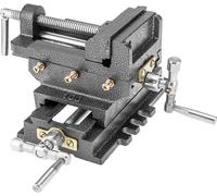 NEO TOOLS Etau croisé à deux axes de 100 mm avec enclume. Corps en fonte, mâchoires en acier trempé ; ouverture de 90 mm et profondeur de gorge des mâchoires de 35 mm ; hauteur de la pièce de 145 mm