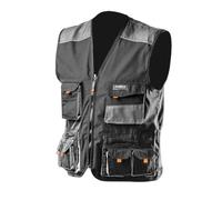 NEO TOOLS Gilet de travail/ensemble (pantalon, gilet, t-shirt) | Tailles S à XXL | Gris/Noir, Vêtements de travail, Gilet en tissu Oxford solide, Gile