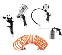 NEO TOOLS kit de peinture 5 éléments : pistolet à peinture réservoir supérieur, pistolet de rinçage, pistolet de soufflage, pistolet de pompage, tuyau spiralé, poids 2,3 kg, équipement d'atelier, pein