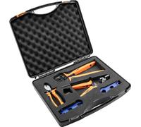 NEO TOOLS Kit d'outils photovoltaïques 5 pièces, acier au chrome-vanadium, certificat pince à dénuder, une pince à sertir pour connecteur MC4, une clé pour connecteur MC4/MC3 et un coupe-câble