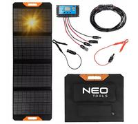 NEO TOOLS Panneau solaire portable Chargeur 100/120/140/200W, chargeur solaire ; pour recharger les appareils USB ; banque d'énergie portable, Outdoor résistant à l'eau Camping Survival (140W)