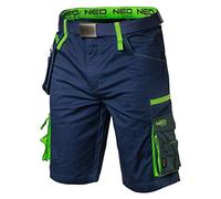 NEO TOOLS Pantalon de travail de qualité supérieure avec ceinture de pantalon - 62 % coton, 35 % polyester, 3 % élasthanne - 270 g/m² - Taille XS à 3XL - Sac à outils amovible, Bleu marine, M