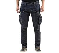 NEO TOOLS Pantalon de Travail en Denim 8 Poches pour Homme Taille XS à XXXL Coutures renforcées au Niveau des Genoux Mélange 98% Coton 2% élasthanne