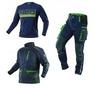NEO TOOLS Pantalon de travail premium pour hommes ou ensemble avec veste tailles XS-3XL / 3% Élasthanne, design moderne, pantalon - Poches de protection pour les genoux et renforcé avec Cordura, M