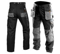NEO TOOLS Pantalon de travail professionnel multifonction avec renforts en tissu Oxford, poches renforcées, triple couture, trous pour genouillères, taille 48-58 (S-XXL)