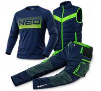 NEO TOOLS Pantalon, gilet de travail et t-shirt à manches longues pour homme Taille S (48) - 3XL (58) / Design tendance, pantalon - Poches de protection des genoux et renforcé en Cordura Doudoune sans