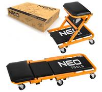 NEO TOOLS 2in1 Planche à roulettes d'atelier automobile Planche à roulettes de montage jusqu'à 150kg Siège roulant | Fonction assise et couchée