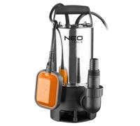 NEO TOOLS Pompe submersible pour eaux usées en acier inoxydable (débit de 17.000l/h, hauteur de refoulement de 9m, 900W, granulométrie de 25mm) Pompe submersible pour eaux usées