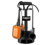NEO TOOLS Pompe submersible pour eaux usées en acier inoxydable (débit de 17.000l/h, hauteur de refoulement de 9m, 900W, granulométrie de 25mm) Pompe submersible pour eaux usées